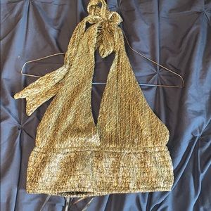 backless gold & black top!